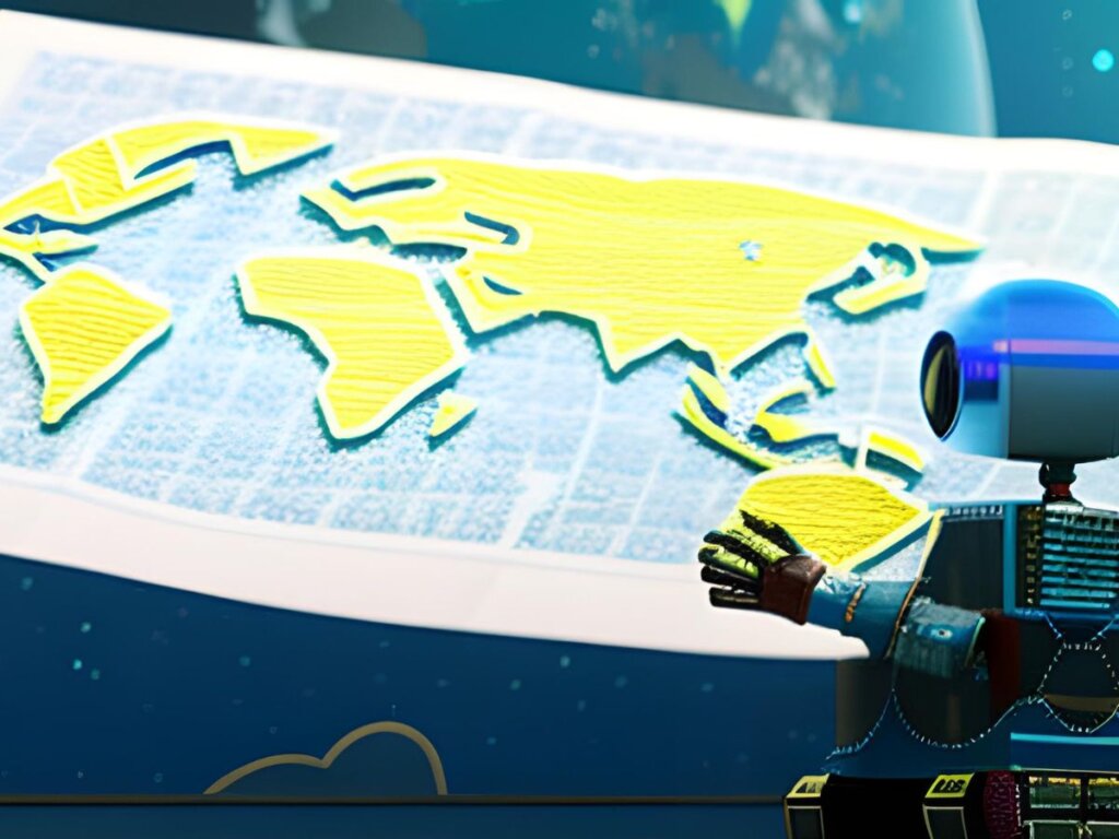 Ai Trip Planner Robot Looks at Map TechATZ